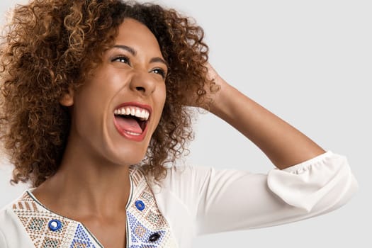 Portrait of a beautifuk African American woman laughing