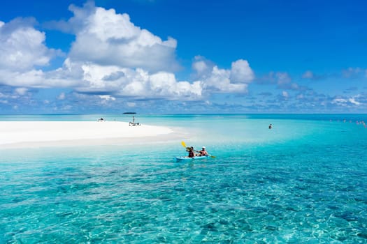 Meeru resort and spa, Maldives - May 8, 2017: beautiful tropical beach and sea with many activity
