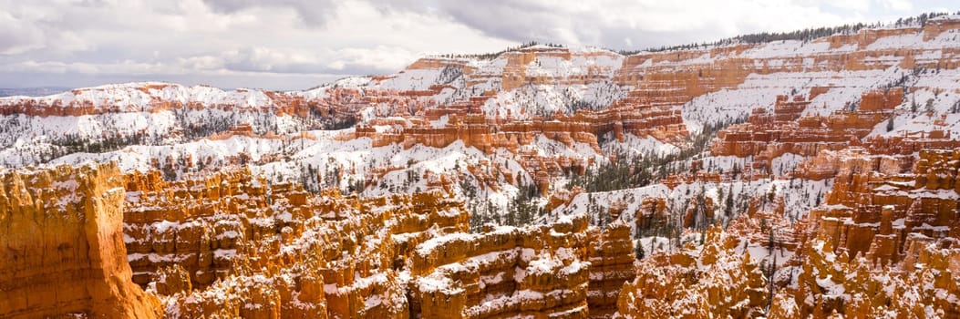 Fresh snow falls in Bryce Canyon in late November