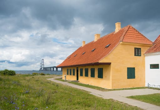 The great belt bridge in denmark, connecting Zealand with Funen, seen from Zealand
