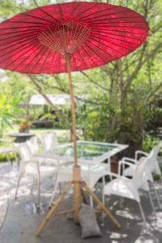 Outdoor Table And Chair In Garden, stock photo