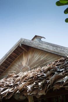Traditional Architecture Of Dried Leaves Roof, stock photo