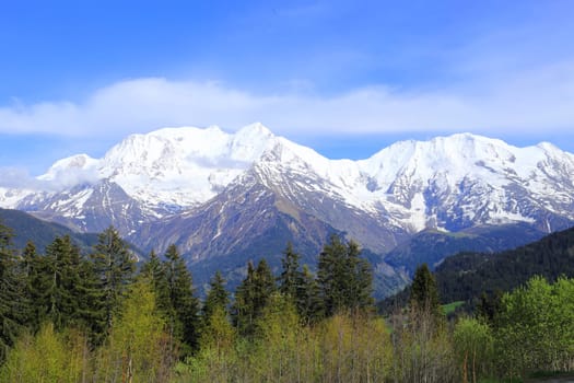 French Alps panorama in spring
