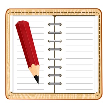 Vector clipboard and pencil icon on white