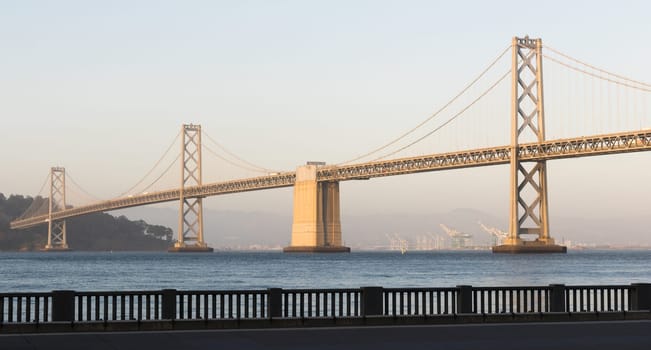 Light mist moves in just before dusk on the San Francisco Waterfront
