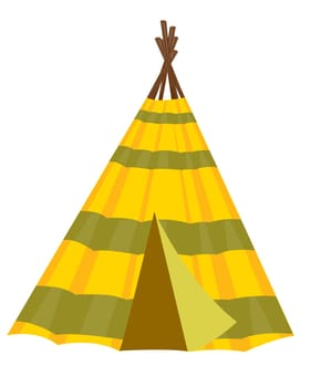 Home american indian wigwam on white background