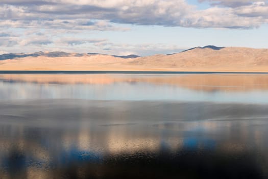 Walker Lake reflects Chukar Ridge and Mount Ferguson western USA