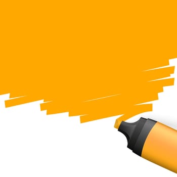 orange colored highlighter with marking on top side