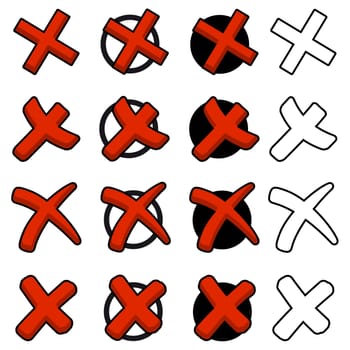 collection of different red crosses in various styles