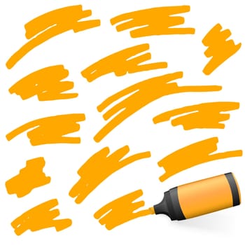 orange colored high lighter with different markings