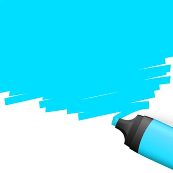 blue colored highlighter with marking on top side