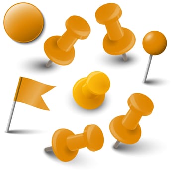pin needle and other marking accessories colored orange
