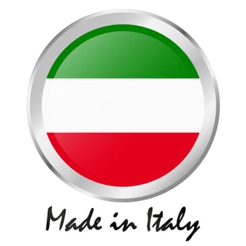 seal of quality with colors of germany and text made in Italy