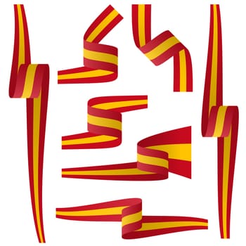collection of different country flag banners with colors of spain