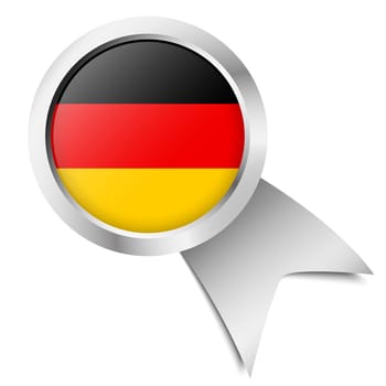 silver button with ribbon and colors of United Kingdom
