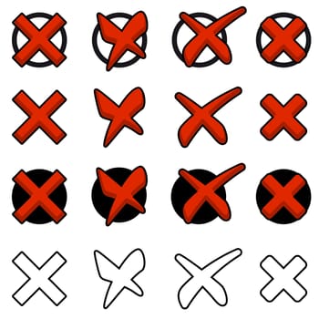 collection of different red crosses in various styles