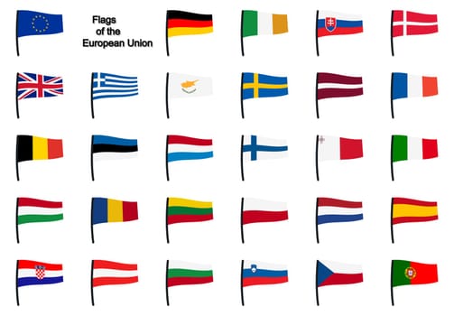 collection of all flags of european union member states