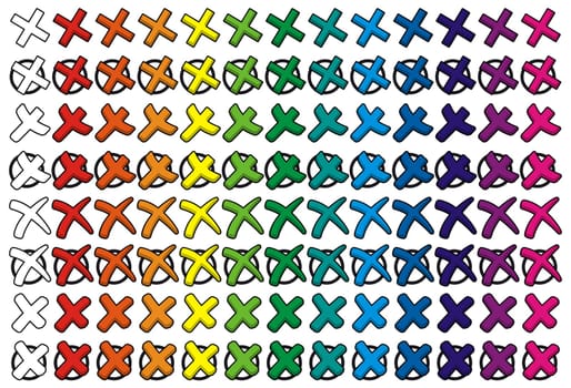collection of different crosses in various color styles