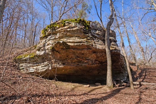 Dramatic Rock in the Wilderness of Ozark National Forest in Arkansas