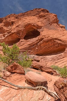 Desert Landscape in the Sun in Canyon de Chelly National Monument in Arizona