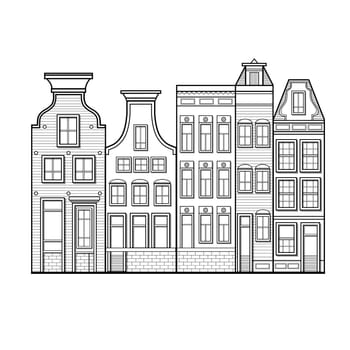 Amsterdam houses style Netherlands black and white