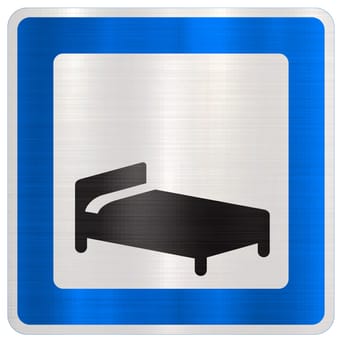 hotel motel blue traffic sign