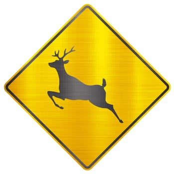 wild animals deer safety sign
