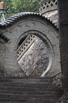 china ancient round door stairs