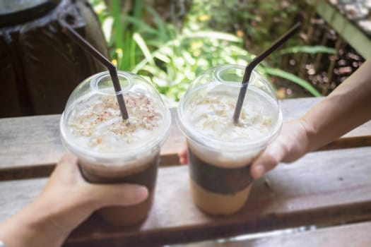 Iced Coffee With Milk Foam, stock photo