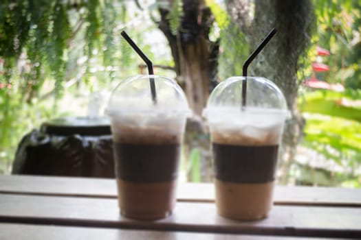 Iced Coffee With Milk Foam, stock photo