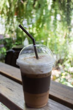 Iced Coffee With Milk Foam, stock photo