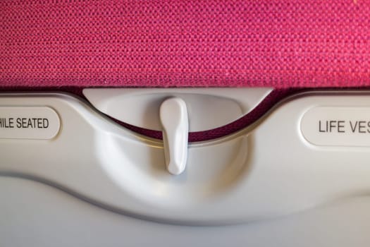 Interior Of Airplane Seat With Hidden Table, stock photo