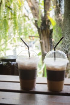 Iced Coffee With Milk Foam, stock photo