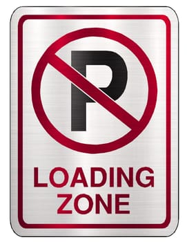 no parking loading zone sign