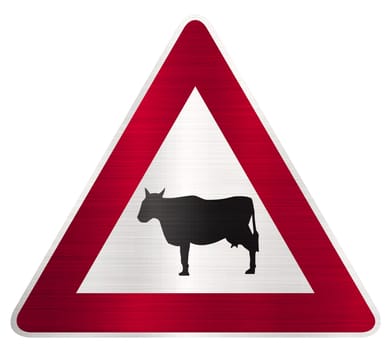 cattle animal crossing sign