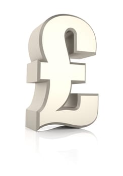 Pound sign isolated on white background. 3d render