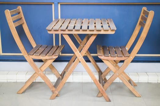 Wooden Folding Table And Chairs, stock photo