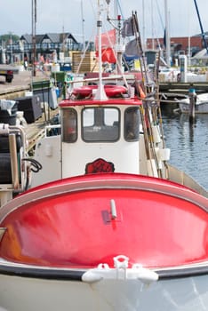 small fishing boat in the Hundested harbor on the corner of Kattegat and the Isefjord