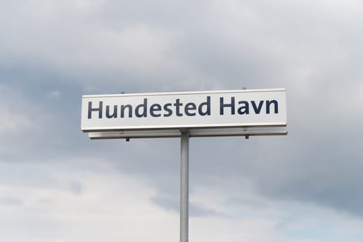 Hundested havn street name shield. Hundested is a small touristic place in the northern of Sealand