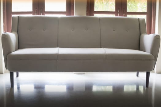 Modern Light Grey Sofa Bench, stock photo
