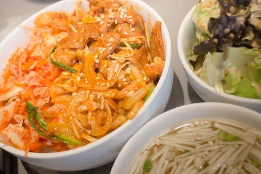 Spicy Korean Styled Pork With Rice, stock photo