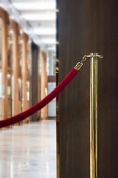 Red Velvet Rope Alloy Fence, stock photo