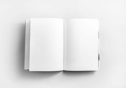 Blank open book. Top view.