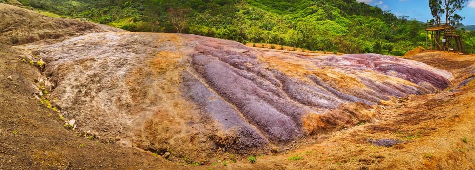 View of the coloured earth. Mauritius. Panorama