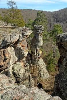 Rocks Pinnacle in the Wilds of Kings Bluff in Ozark National Forest in Arkansas