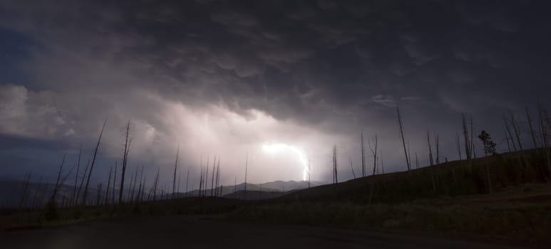 A storm passes thru quickly near Chittenden Road in Yellowstone