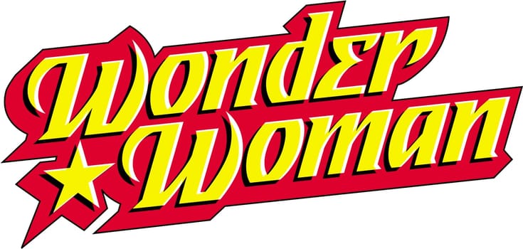 wonder woman red yellow illustration