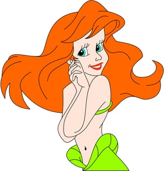 ariel mermaid illustration fairytale