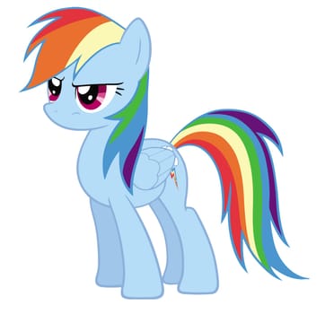 Rainbow pony illustration fairytale