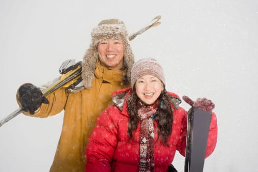 Couple with skis